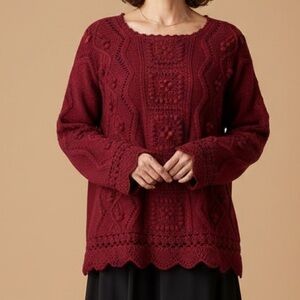 Rebecca Stone Vintage Crochet Pullover‎ Sweater